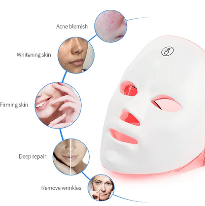 Wiederaufladbare Gesichts LED Maske 7 Farben LED Photon Therapie Schönheit Maske Haut Verjüngung Home Gesicht Heben Bleaching Schönheit Gerät
