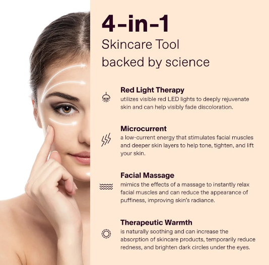 Alwafore 4 in 1 Gesichts stab führte Rotlicht therapie Gesichts massage werkzeug ems Gesichts massage gerät Hautpflege Schönheits gerät für Gesicht